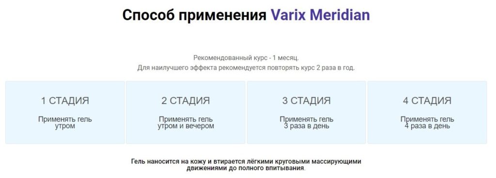 Varix Meridian от варикоза инструкция